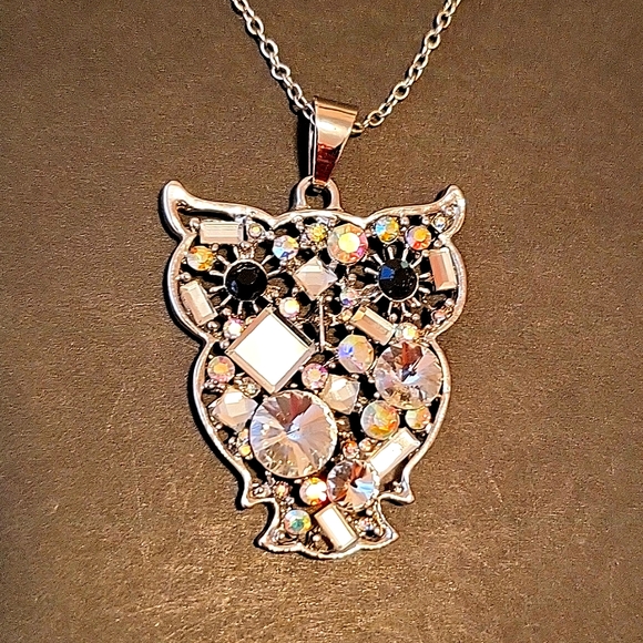 💥HOST PICK💥NWOT Adorable Owl Pendant,  Silver-tone Chain, 17-20" Chain - Picture 2 of 5